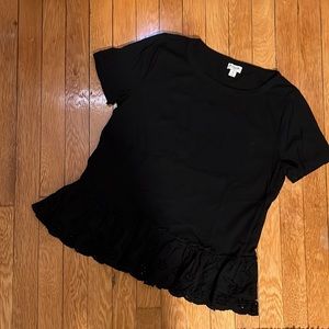 JCREW// Lace Hem T-shirt